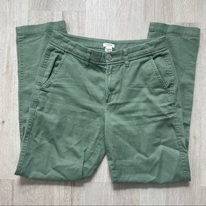 J. Crew Green Chino Ankle Pants